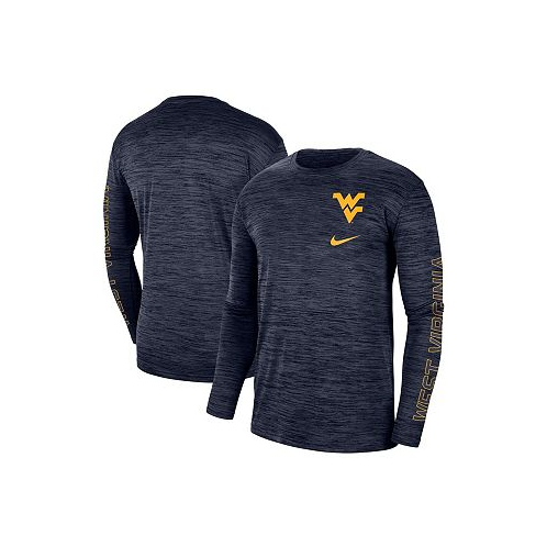 Nike Mens Navy West Virginia Mountaineers Velocity Legend Team Performance Long Sleeve T-shirt