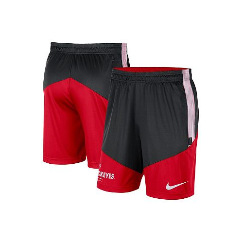 Nike Mens Black and Scarlet Ohio State Buckeyes Team Performance Knit Shorts