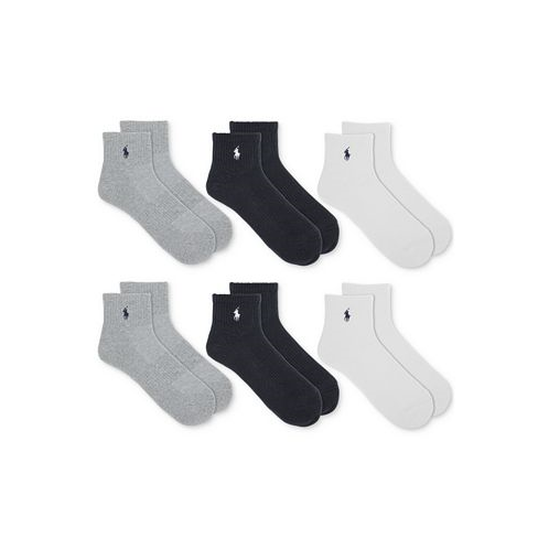 Polo Ralph Lauren Mens 6-Pk. Performance Sport Quarter Socks