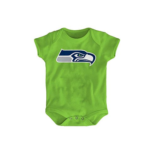 Outerstuff Newborn Boys and Girls Neon Green Seattle Seahawks Team Logo Bodysuit