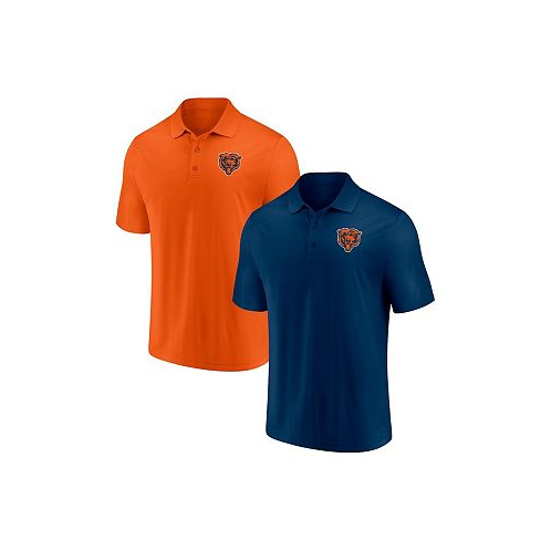 Fanatics Mens Navy and Orange Chicago Bears Home and Away 2-Pack Polo Shirt Set