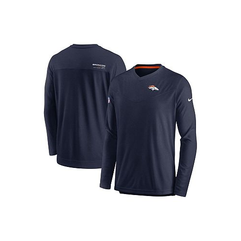 Nike Mens Navy Denver Broncos 2022 Sideline Coach Chevron Lock Up Performance Long Sleeve T-shirt