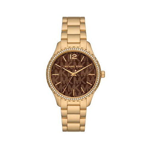 Michael Kors Womens Layton Gold-Tone Stainless Steel Bracelet Watch 38mm