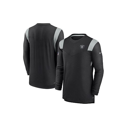 Nike Mens Black Las Vegas Raiders Sideline Tonal Logo Performance Player Long Sleeve T-shirt