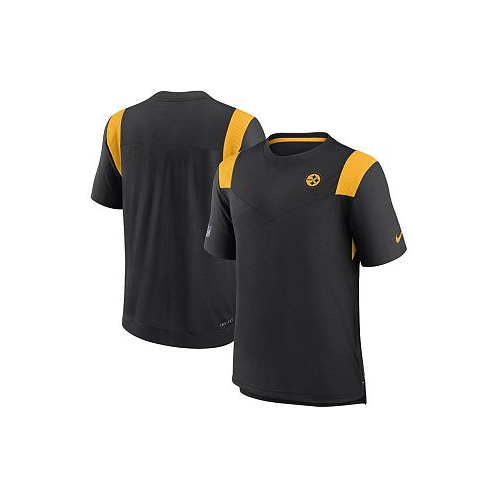 Nike Mens Black Pittsburgh Steelers Sideline Tonal Logo Performance Player T-shirt