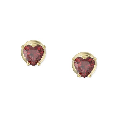 Swarovski Gold-Tone Crystal Heart Stud Earrings