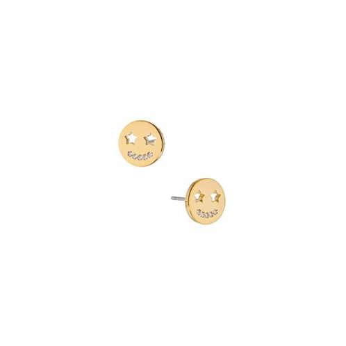 AVA NADRI Smiley Face Stud Earring in 18K Gold Plated Brass