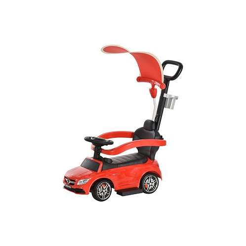 Aosom Riding Kids Toy Vehicle Stroller Sliding Car with Canopy Red