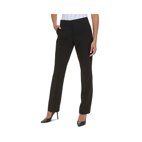 Tommy Hilfiger Womens Striped Sutton Straight-Leg Trousers