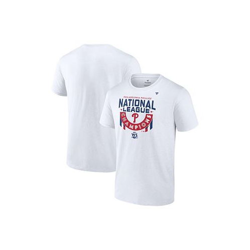 Fanatics Mens White Philadelphia Phillies 2022 National League Champions Locker Room Short Sleeve T-shirt