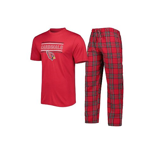 Concepts Sport Mens Cardinal Black Arizona Cardinals Badge Top and Pants Sleep Set