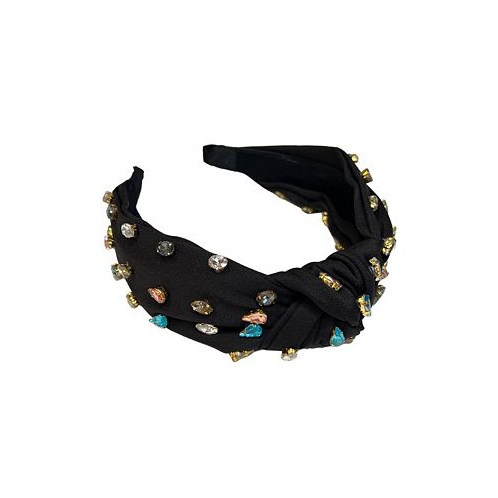 Headbands of Hope Traditional Knot Headband - Black Gem for Girls