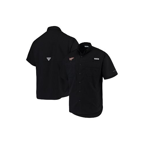 Columbia Mens Black Virginia Tech Hokies PFG Tamiami Omni-Shade Button-Down Shirt