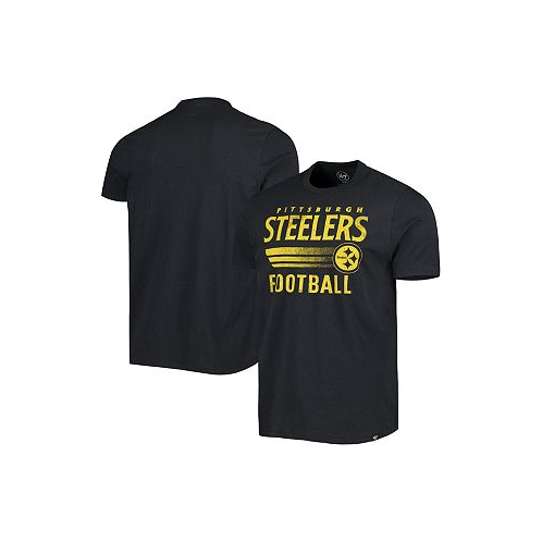 47 Brand Mens Black Pittsburgh Steelers Wordmark Rider Franklin T-shirt