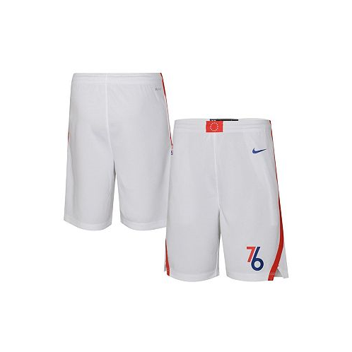 Jordan Big Boys White Philadelphia 76Ers 2022/23 City Edition Swingman Shorts