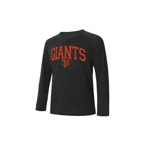 Concepts Sport Mens Black San Francisco Giants Inertia Raglan Long Sleeve Henley T-shirt