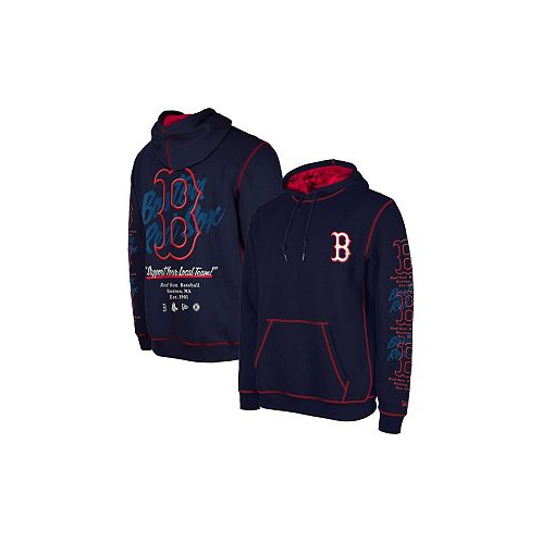 New Era Mens Navy Boston Red Sox Team Split Pullover Hoodie