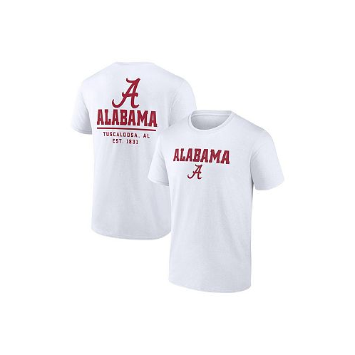 Fanatics Mens White Alabama Crimson Tide Game Day 2-Hit T-shirt