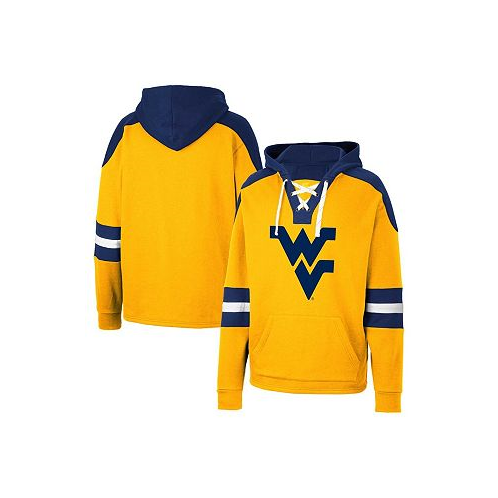 Colosseum Mens Gold West Virginia Mountaineers Lace-Up 4.0 Pullover Hoodie