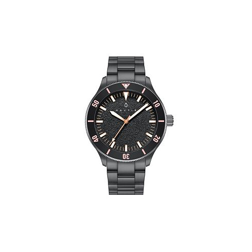 Nautis Men Deacon Stainless Steel Watch - Black/Rose Gold 43mm
