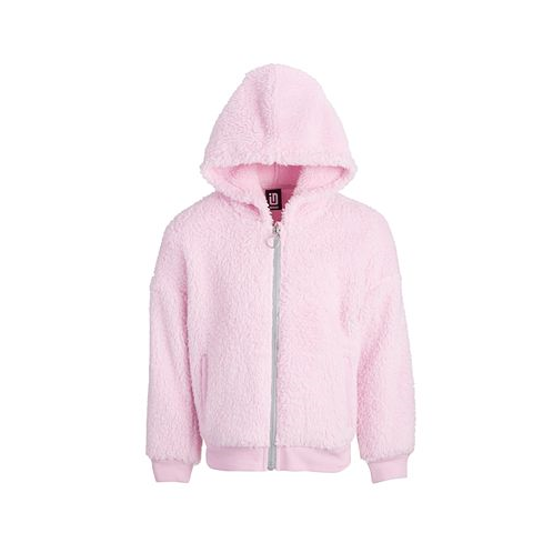 ID Ideology Big Girls Solid Faux-Sherpa Hooded Jacket