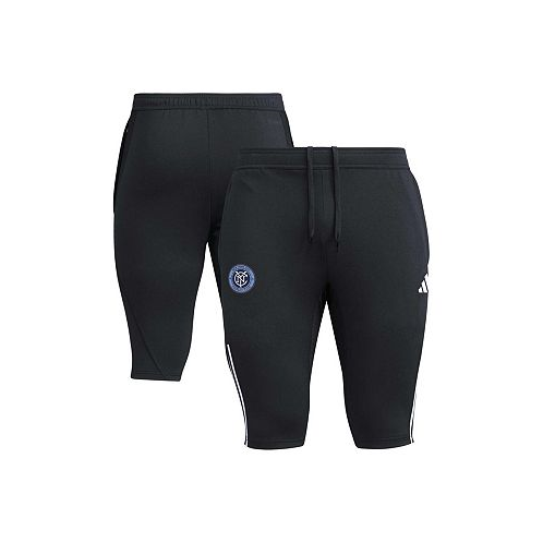 Adidas Mens Black New York City FC 2023 On-Field Training AEROREADY Half Pants
