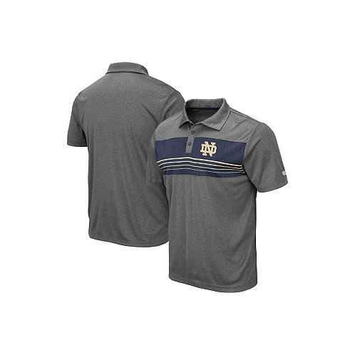 Colosseum Mens Heathered Charcoal Notre Dame Fighting Irish Team Smithers Polo Shirt