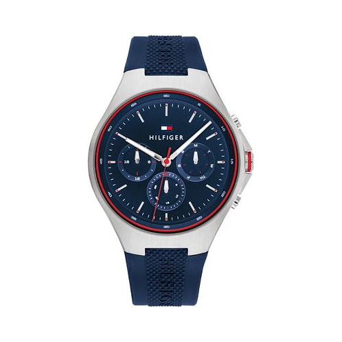 Tommy Hilfiger Mens Quartz Multifunction Blue Silicone Strap Watch 46mm