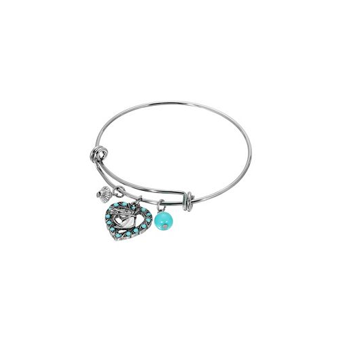 2028 Crystal Turquoise Heart Horse Head Bracelet