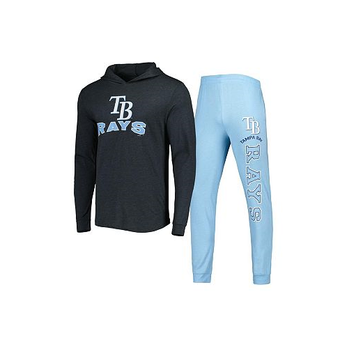 Concepts Sport Mens Heather Light Blue and Heather Charcoal Tampa Bay Rays Meter Hoodie and Joggers Set