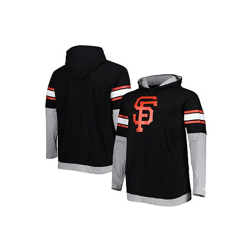 New Era Mens Black San Francisco Giants Big and Tall Twofer Pullover Hoodie