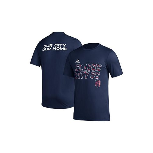 Adidas Mens Navy St. Louis City SC Team Jersey Hook AEROREADY T-shirt