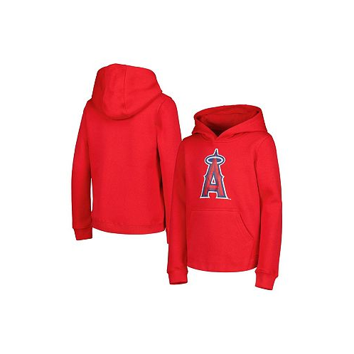 Outerstuff Big Boys and Girls Red Los Angeles Angels Team Primary Logo Pullover Hoodie