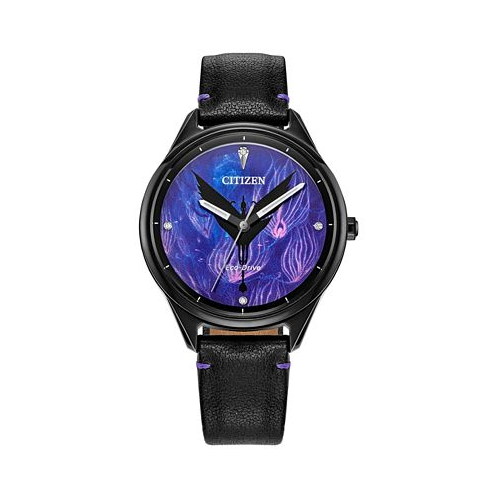 Citizen Eco-Drive Womens Avatar Tree of Souls Black Leather Strap Watch 37mm