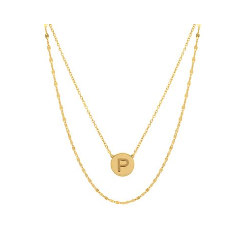 Giani Bernini Initial Disc Layered Pendant Necklace in 18k Gold-Plated Sterling Silver