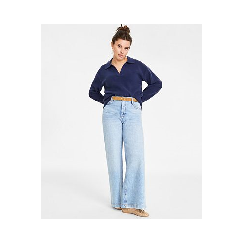 On 34th Womens High Rise Wide-Leg Jeans