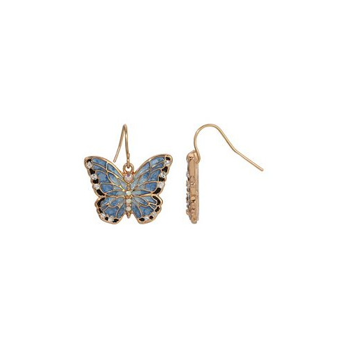 2028 Enamel Crystal Butterfly Earrings