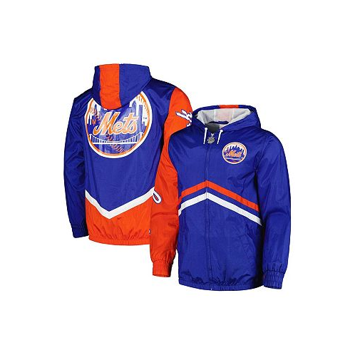 Mitchell & Ness Mens Royal New York Mets Undeniable Full-Zip Hoodie Windbreaker Jacket