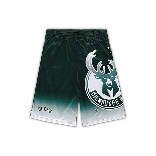 Fanatics Mens Hunter Green Milwaukee Bucks Big and Tall Graphic Shorts