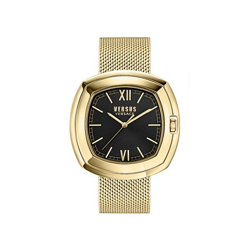 Versus Versace Mens Three-Hand Quartz You and Me Gold-Tone Stainless Steel Bracelet 41mm