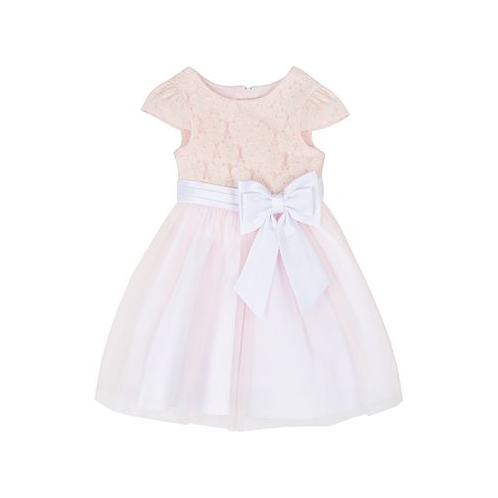 Rare Editions Baby Girls Lace Cap Sleeve and Double Bow Dress