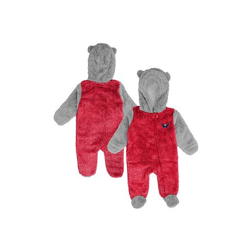 Outerstuff Newborn and Infant Boys and Girls Red Washington Capitals Game Nap Teddy Fleece Bunting Full-Zip Sleeper