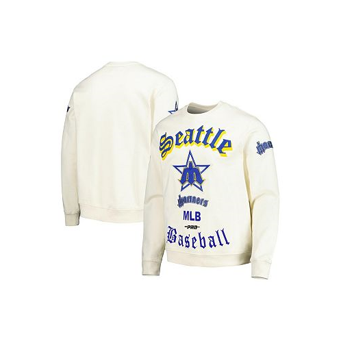 Pro Standard Mens Cream Seattle Mariners Retro Old English Pullover Sweatshirt