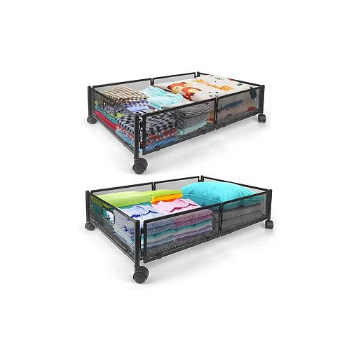 Mega Casa Under Bed Storage Containers with Wheels Under Bed Organizer Drawer for Clothes Toy 2 Packs