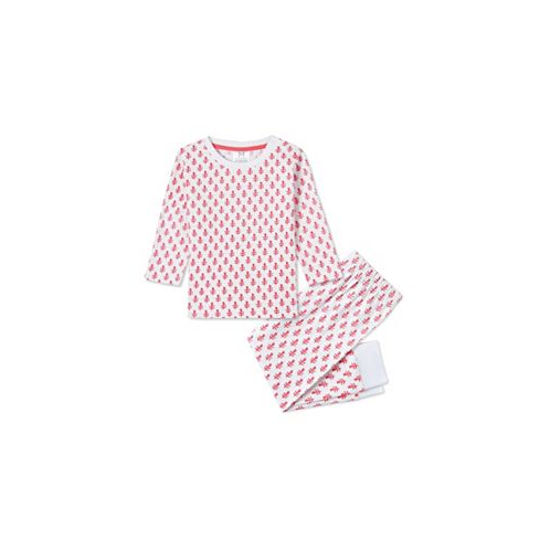 Malabar Baby GOTS Certified Organic Cotton Knit 2 Piece Pajama Set For Infant Pink City (Size 6M) Girls