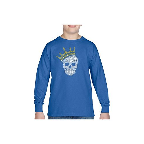 LA Pop Art Big Boys Word Art Long Sleeve T-shirt - Brooklyn Crown