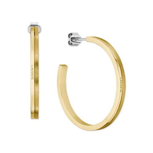 Lacoste Gold-Tone Stainless Steel Virtua Medium Hoop Earrings 1.4