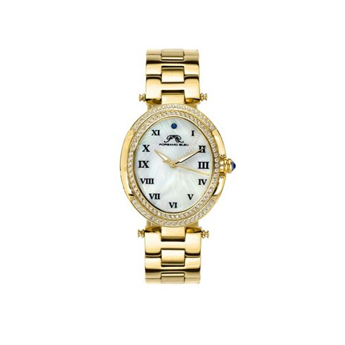 Porsamo Bleu Womens South Sea Oval Crystal Stainless Steel Bracelet Watch 106BSSO