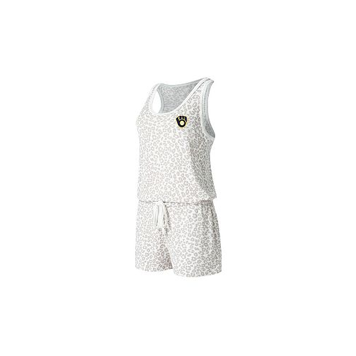 Concepts Sport Womens Cream Milwaukee Brewers Montana Hacci Knit Romper