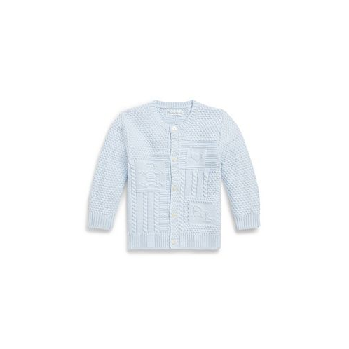 Polo Ralph Lauren Baby Boys or Girls Contrast-Knit Cotton Long Sleeves Cardigan